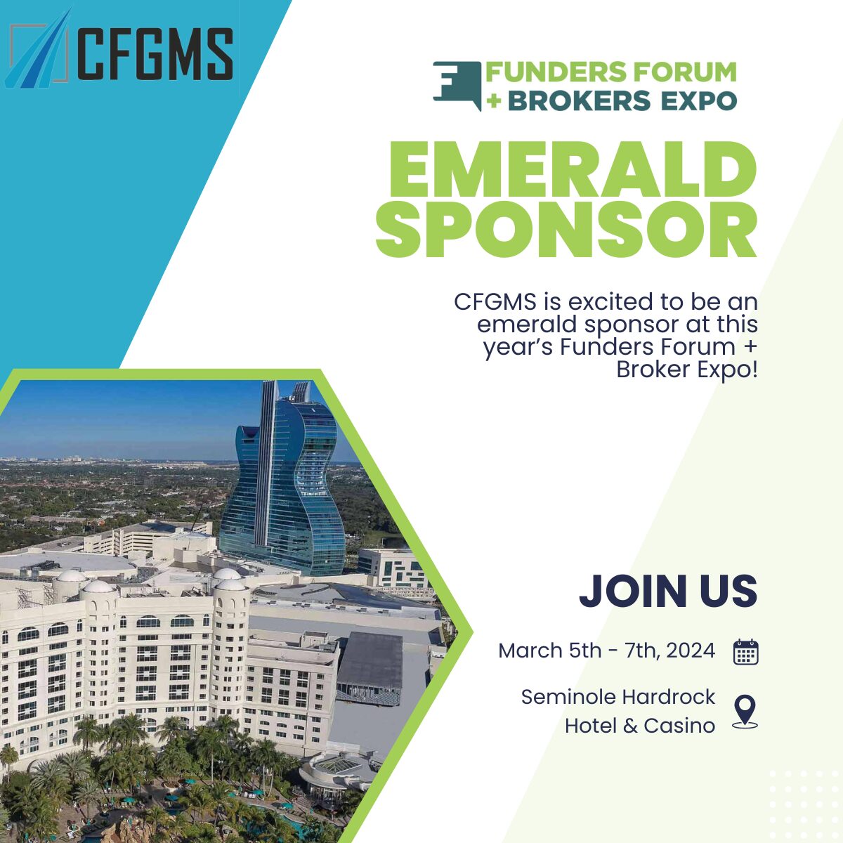 CFGMS is a proud sponsor of this year’s Funders Forum & Brokers Expo 
